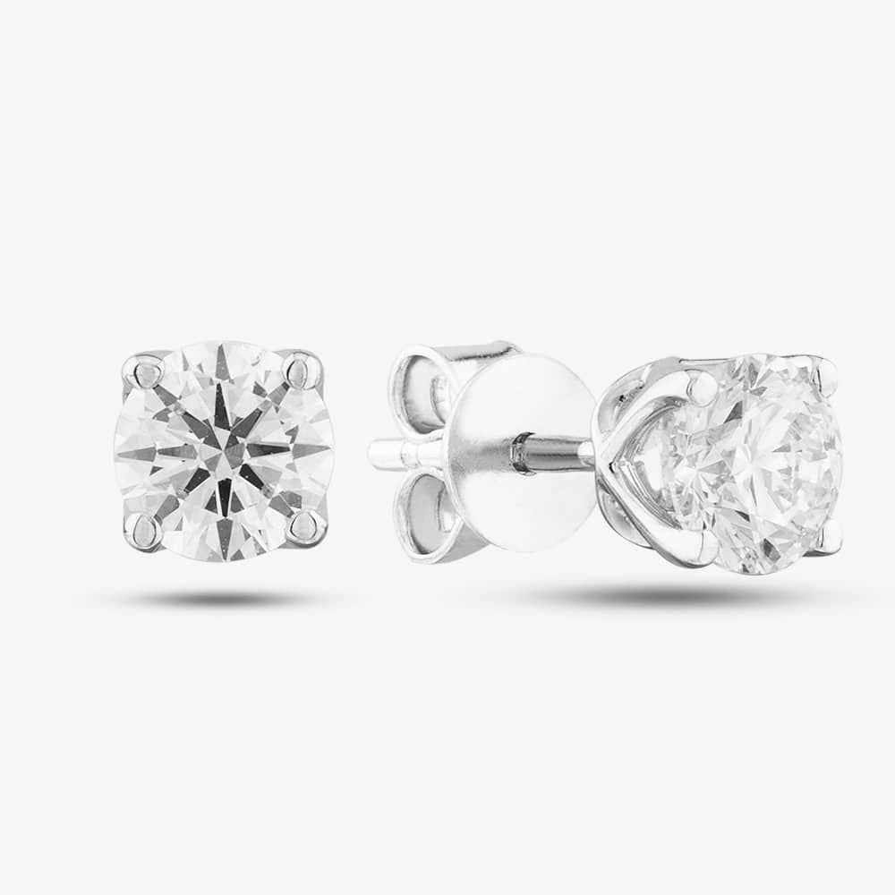 T.H.Baker T.H.Baker Women's 9ct White Gold 1.00ct Diamond Earrings LGE2534-100AN (WG) in Silver