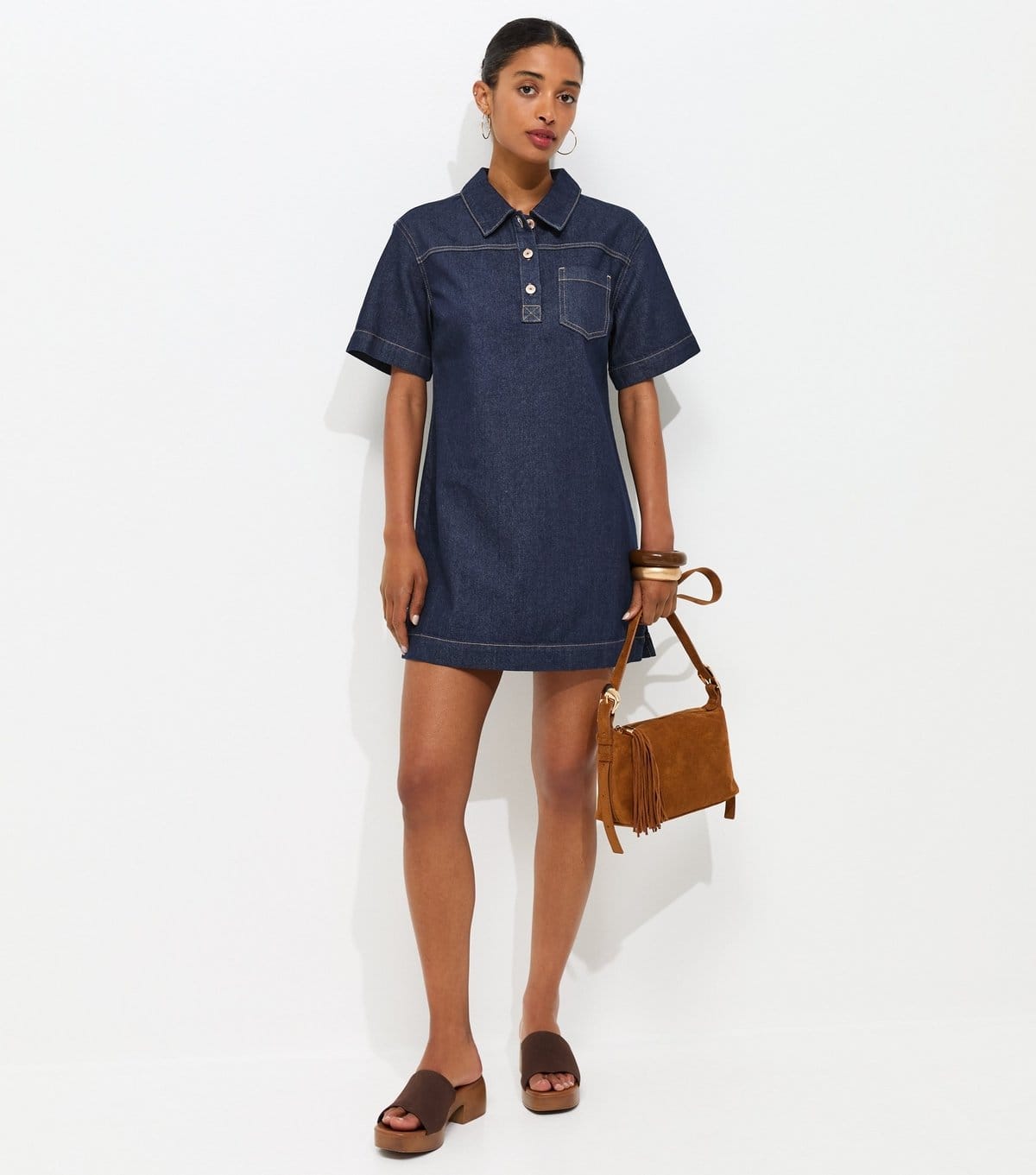 New Look Navy Denim Mini Dress
