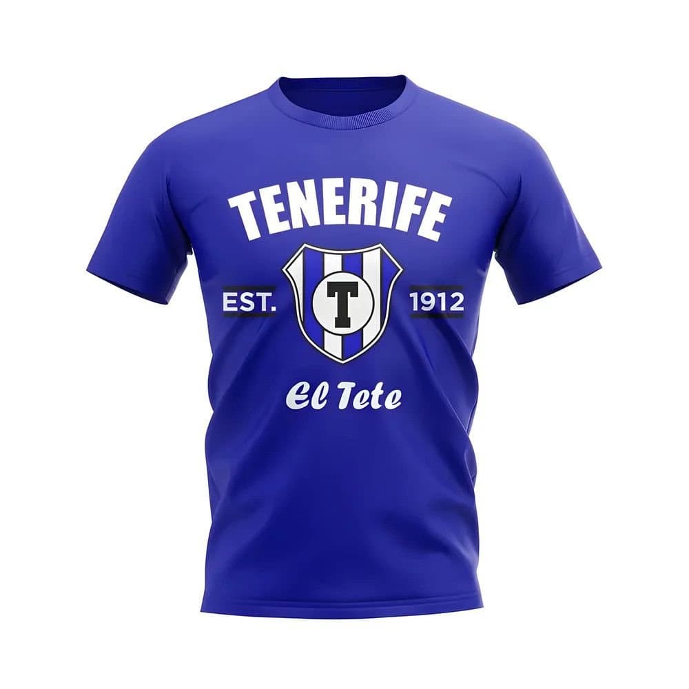 Tenerife Tenerife Men's Personalised Established Football T-Shirt in Blue