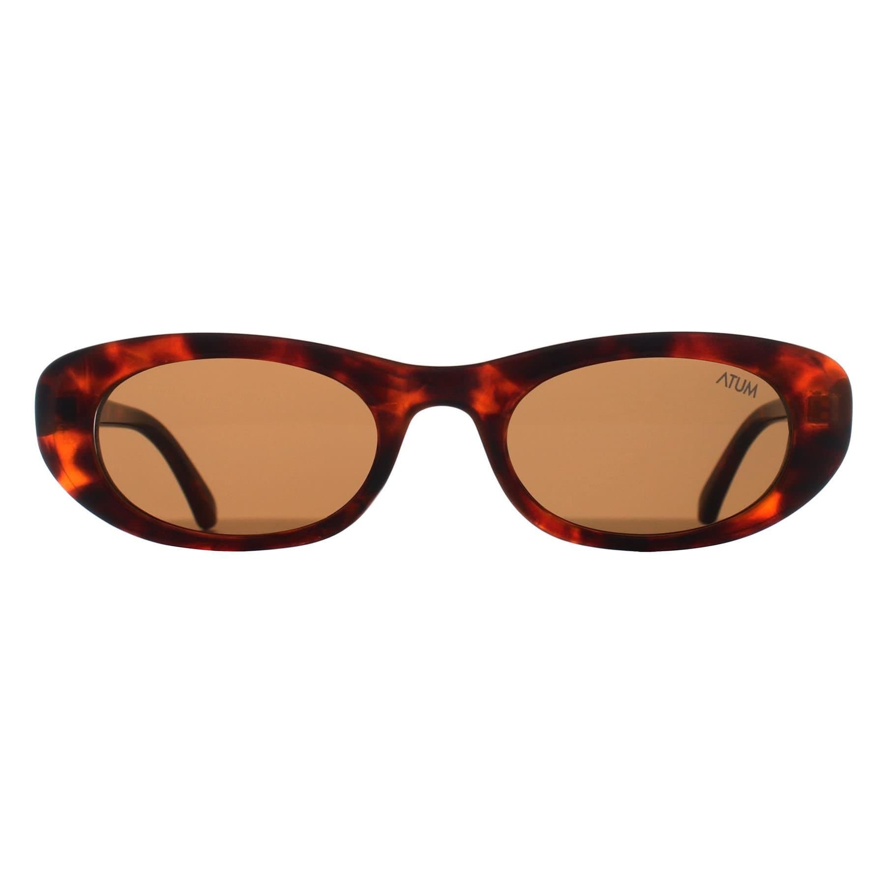 Atum Atum Women's Oval Shiny Brown Tortoise Sunglasses