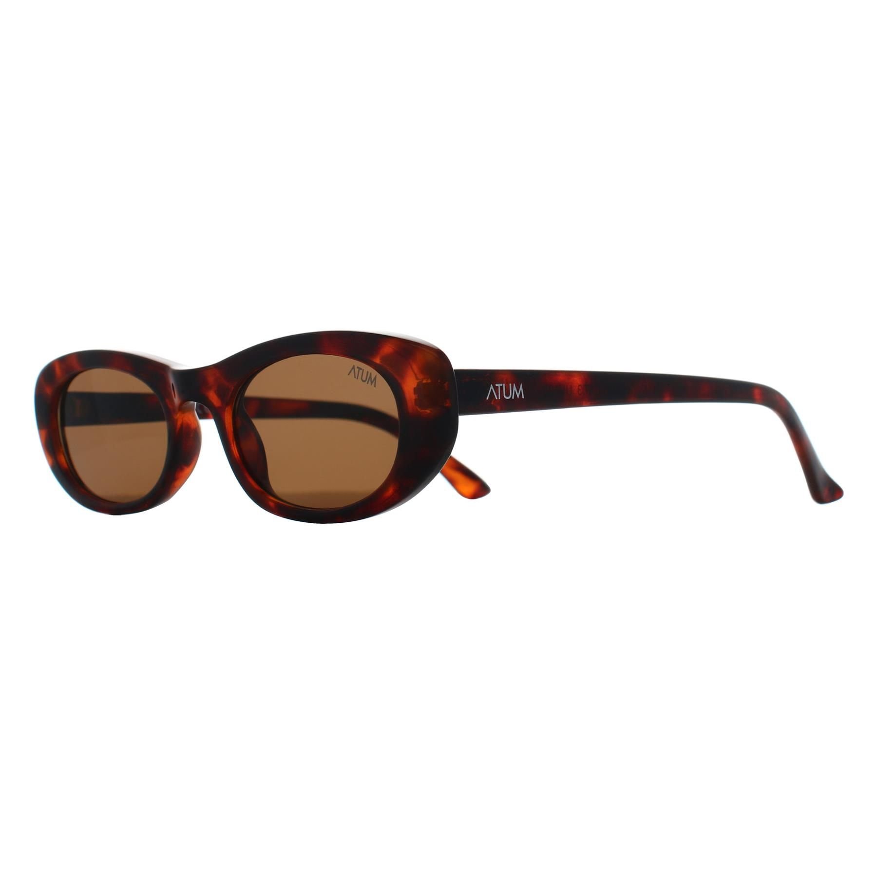 Atum Atum Women's Oval Shiny Brown Tortoise Gold Brown Noctis - 2
