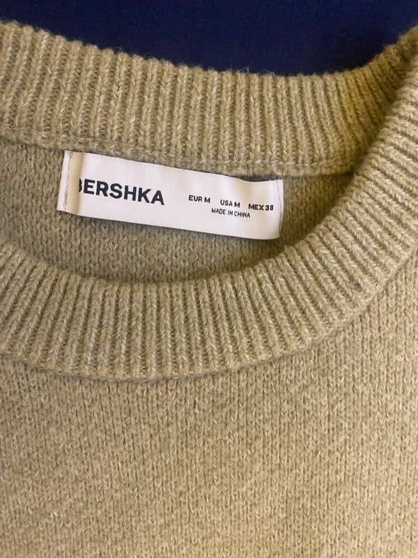 Bershka Green Knit Crew Neck Sweater