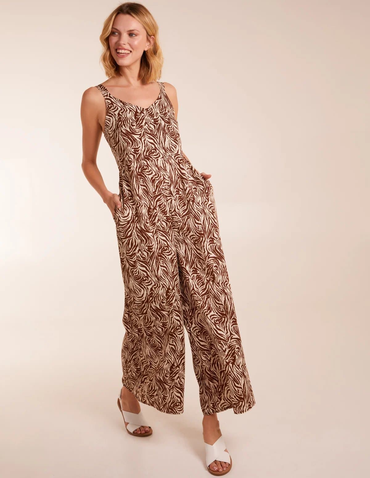 Blue Vanilla Printed Side Pocket Jumpsuit