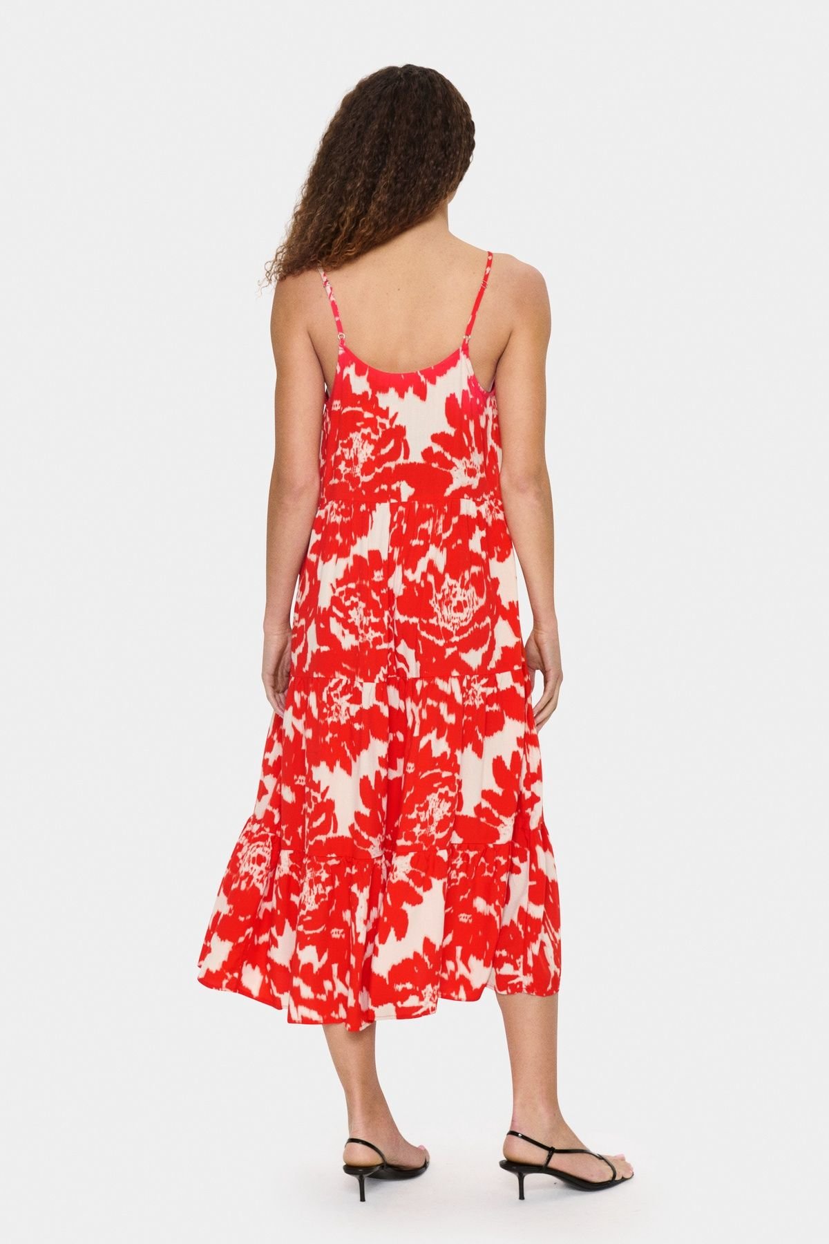 Saint Tropez Saint Tropez Women's Eda Spaghetti Straps A-line Midi Dress in Scarlet - 4