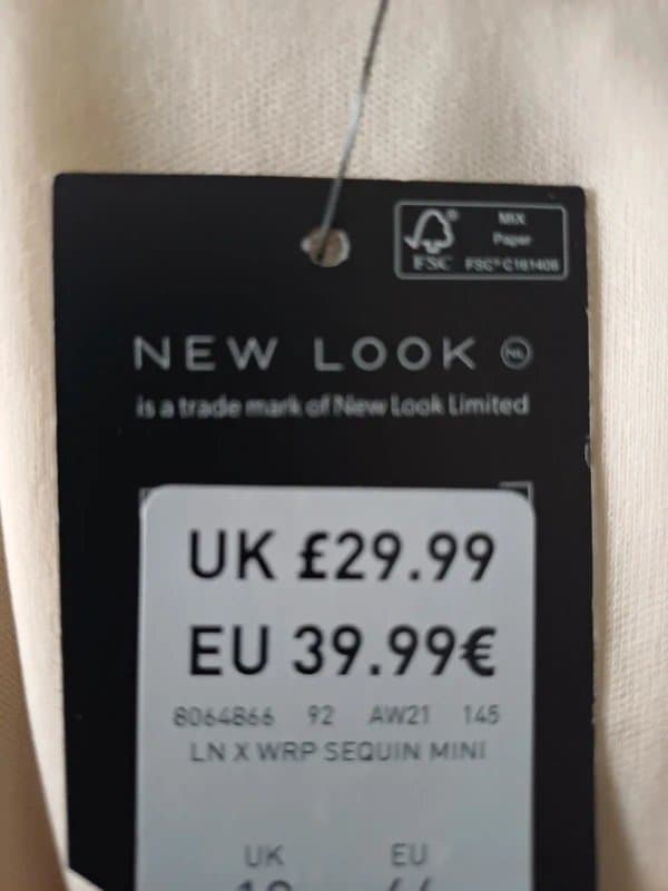 New Look Gold sequin party dress, ideal for cruise or wedding.