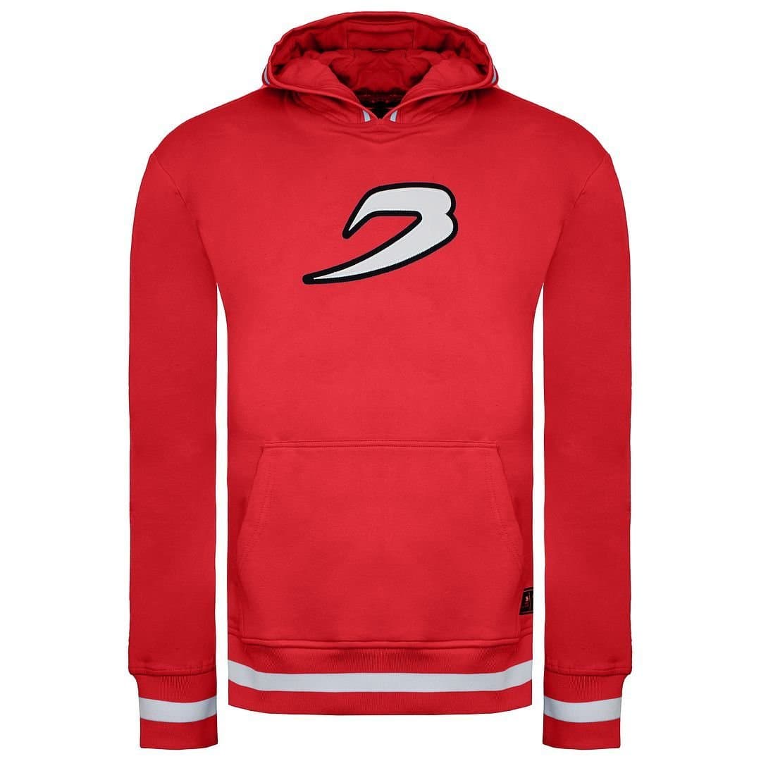 BoxRaw BoxRaw Men's Long Sleeve Red Pullover Hoodie