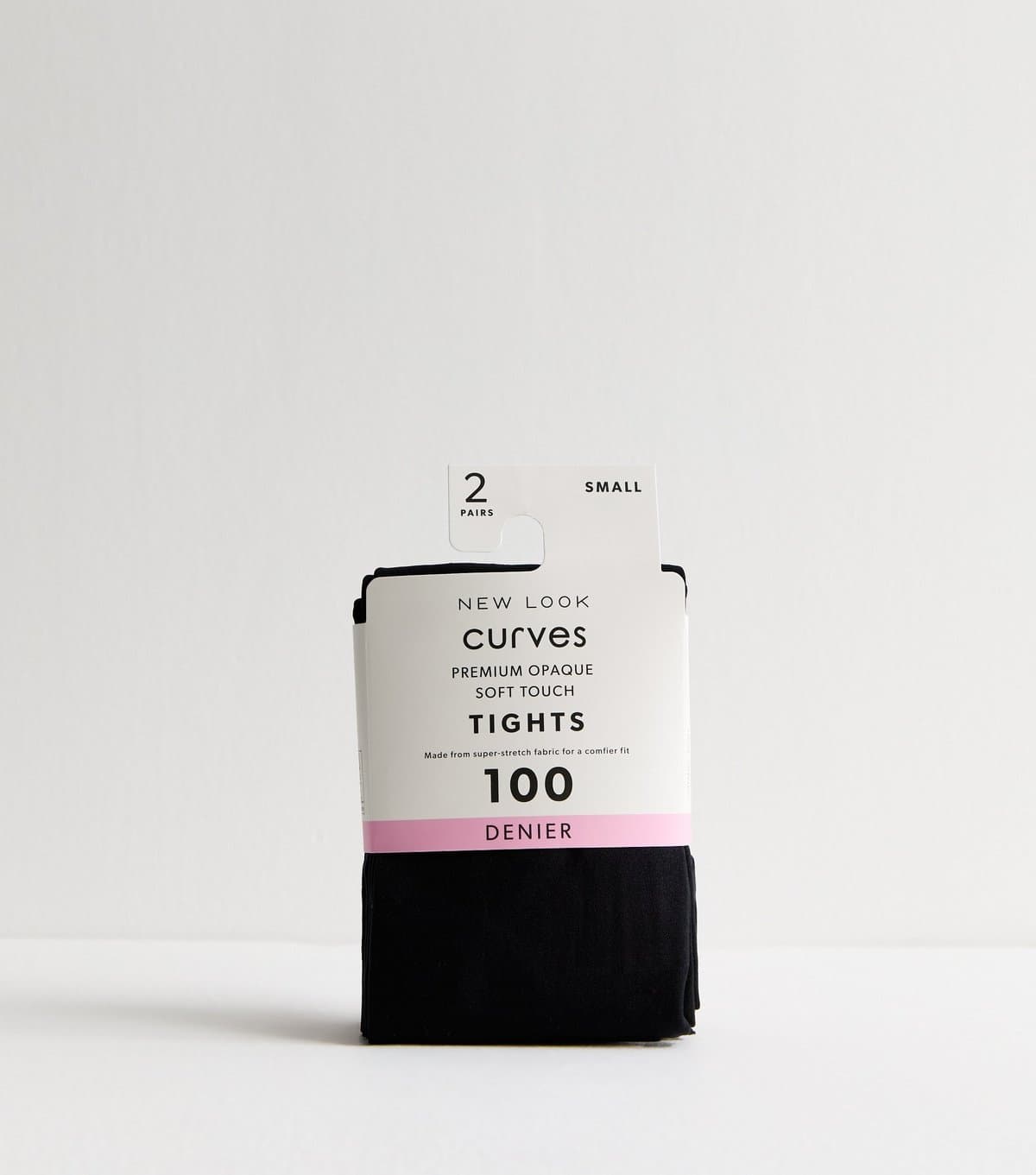 New Look Premium Plus Size Pack of 2 Black Opaque Soft Touch 100 Denier Tights Curves New Look