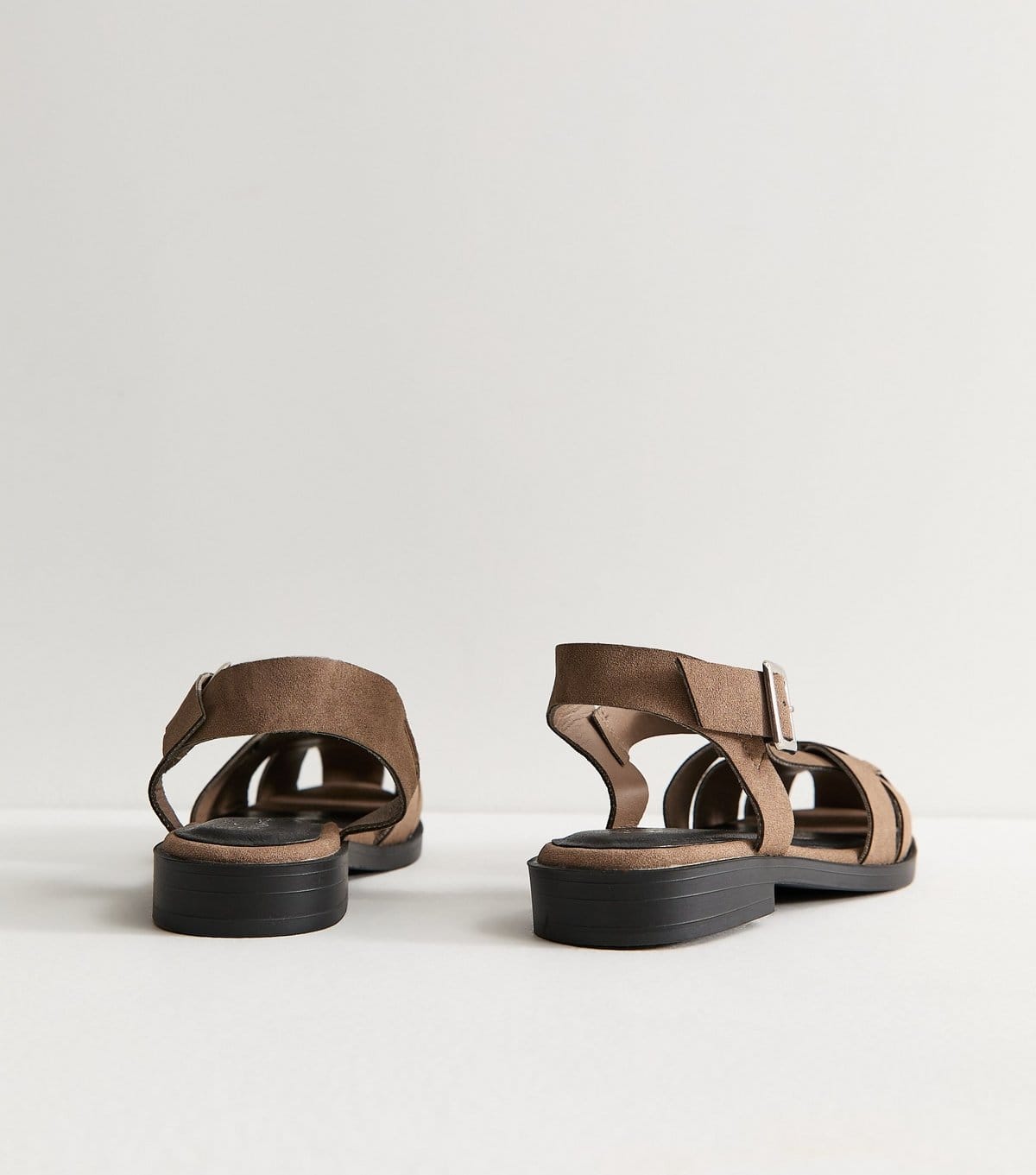 New Look Women's Light Brown Faux Suede Gladiator Strap Flat Sandals Vegan New Look - 4