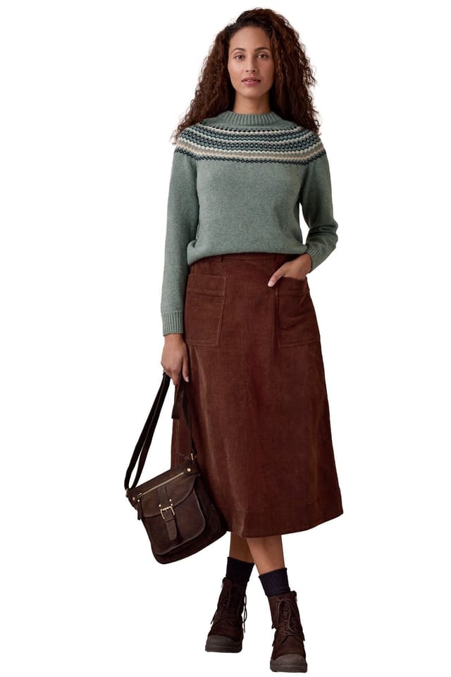 Celtic & Co Celtic & Co Women's Ditsy Fair Isle Yoke Sweater in Duck Egg Blue - 3