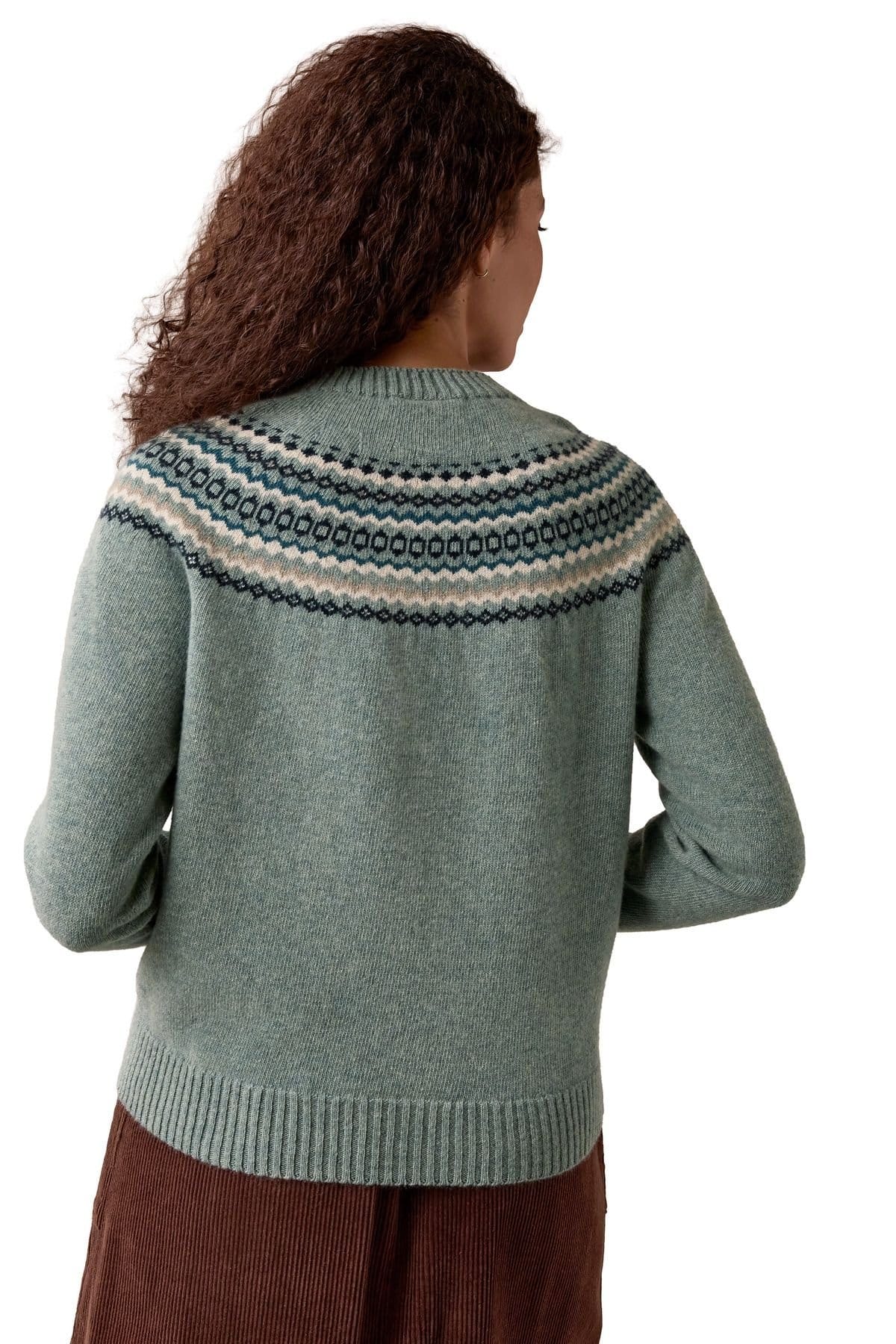 Celtic & Co Celtic & Co Women's Ditsy Fair Isle Yoke Sweater in Duck Egg Blue - 4