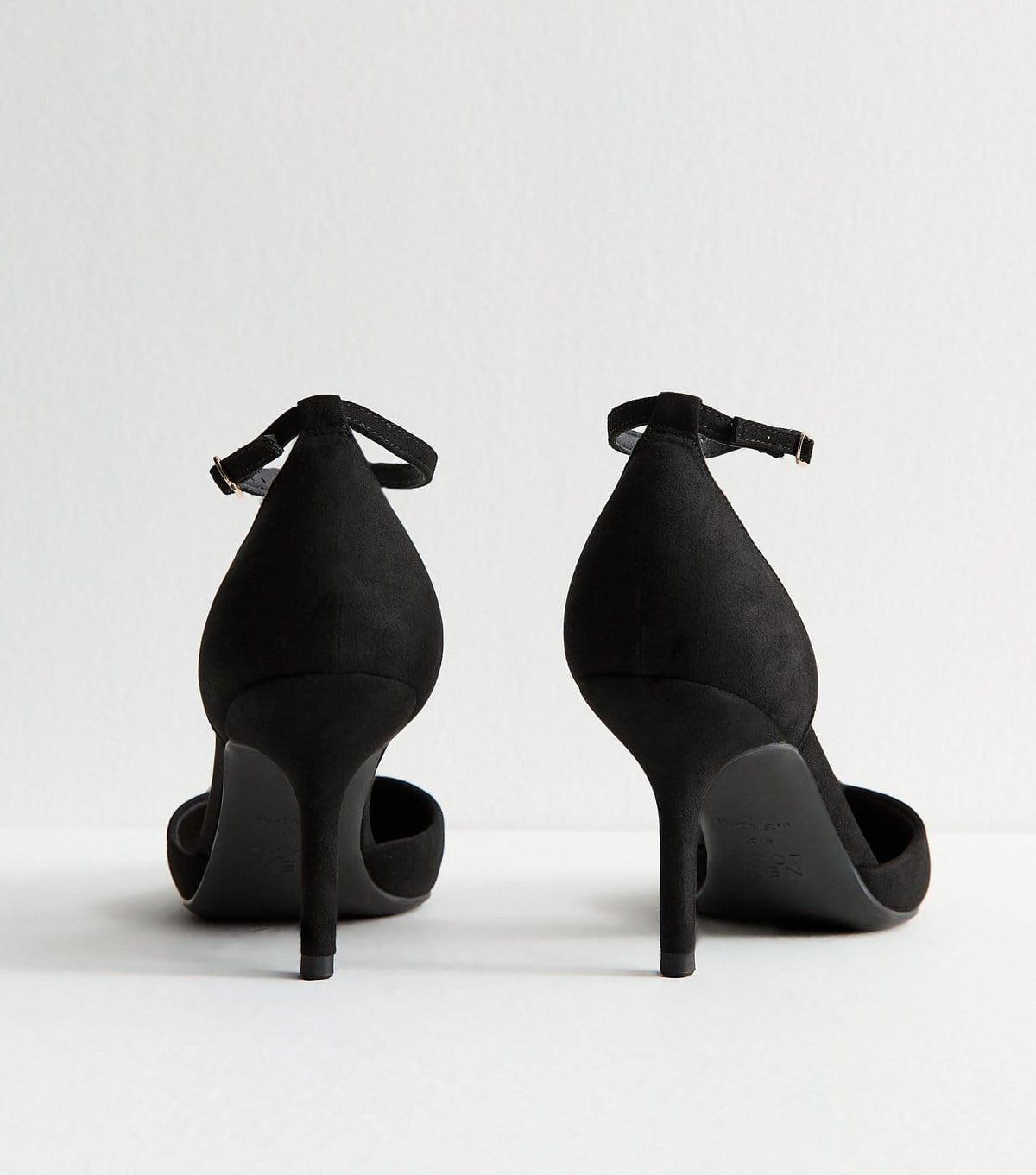 New Look Women's Black Faux Suede Heeled Open Court Shoes New Look - 4