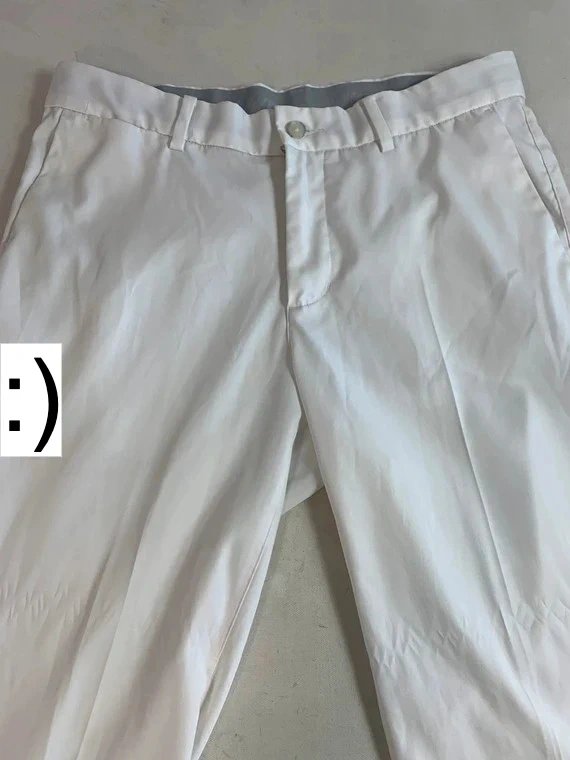 Nike Nike Golf Trousers Medium 32 W 30 L White Standard Dri-Fit Stretchy Chino Split Hem Straight Leg - 1