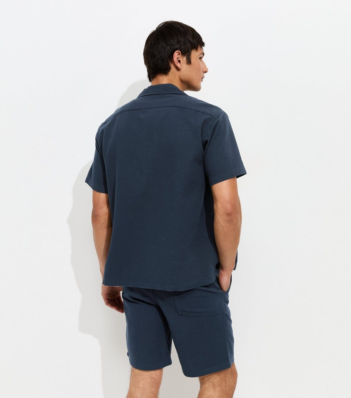 jack & jones Men's Navy Organic Cotton Waffle Shorts Jack & Jones New Look - 4