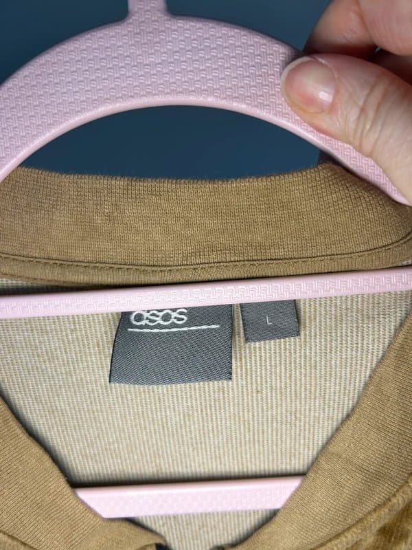 ASOS ASOS Brown Zip Bomber Jacket – Size L – Soft Velvet Style