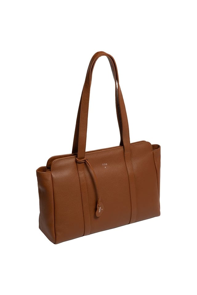 NiNa Amora NiNa Amora Women's 'Ines' Leather Handbag in Tan - 3