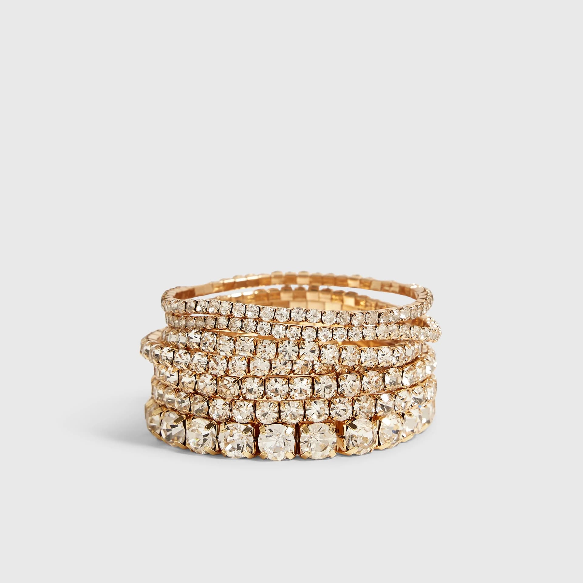 River Island River Island Womens Gold Cupchain Stretch Bracelet Pack Of 7
