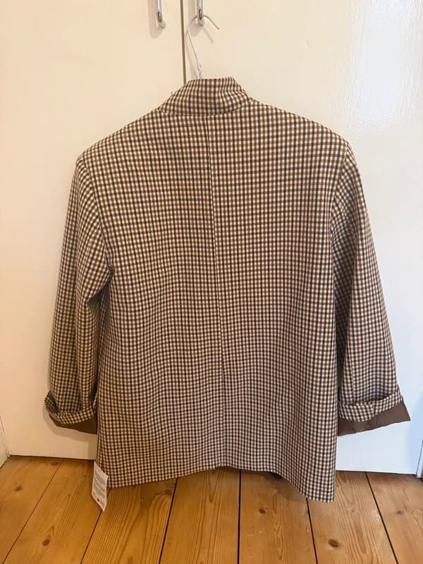 ASOS ASOS check funnel neck blazer