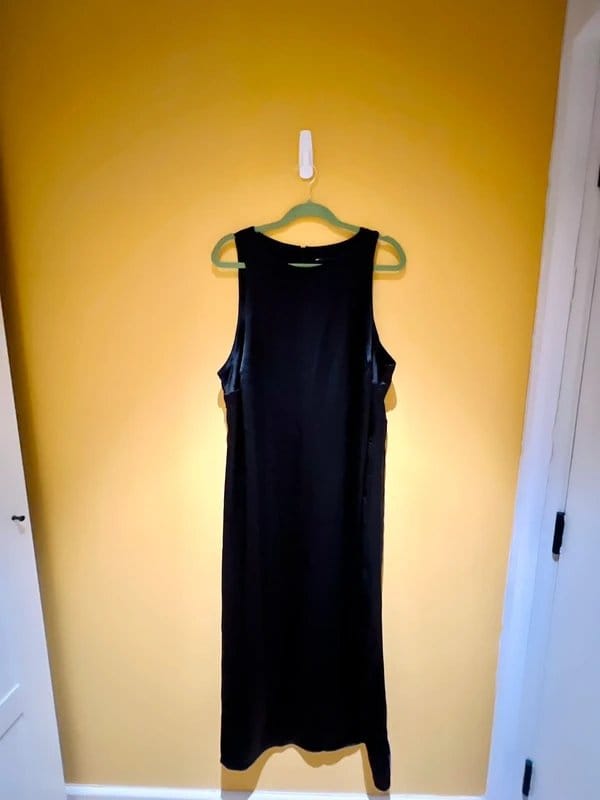 ASOS Curve Black Satin Racer Midi Dress | Size 20