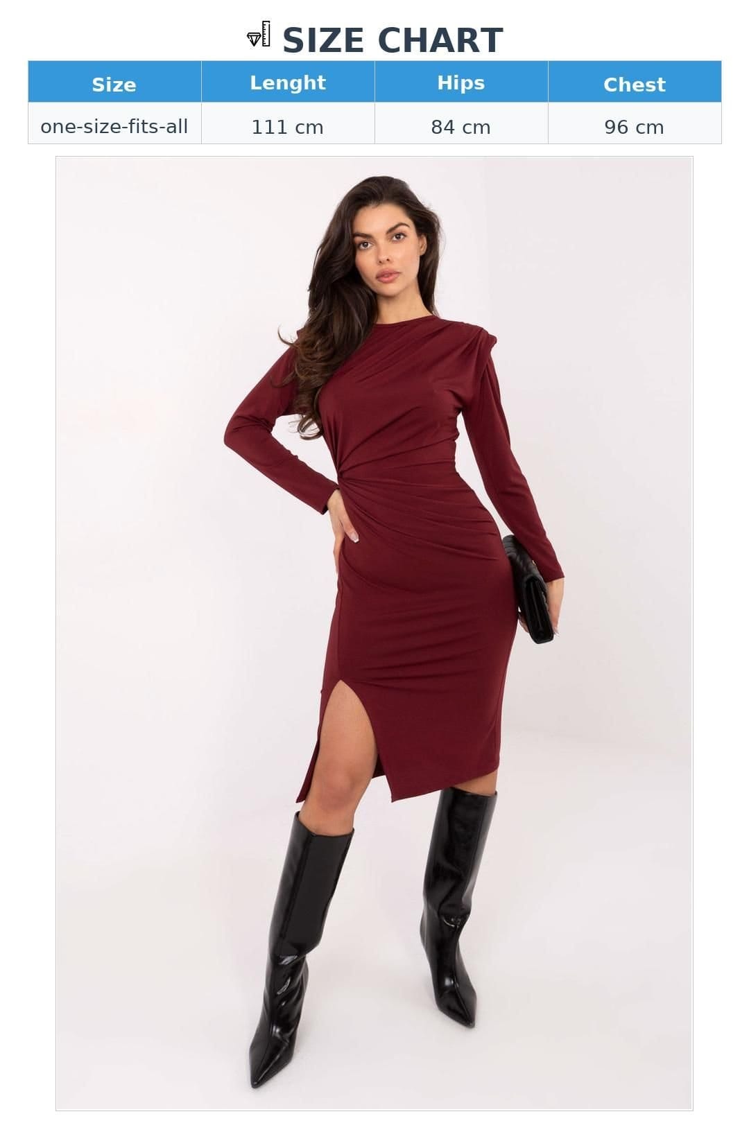 Love Lace Love Lace Women's Ruched Draped Pencil Midi Dress in Red - 4