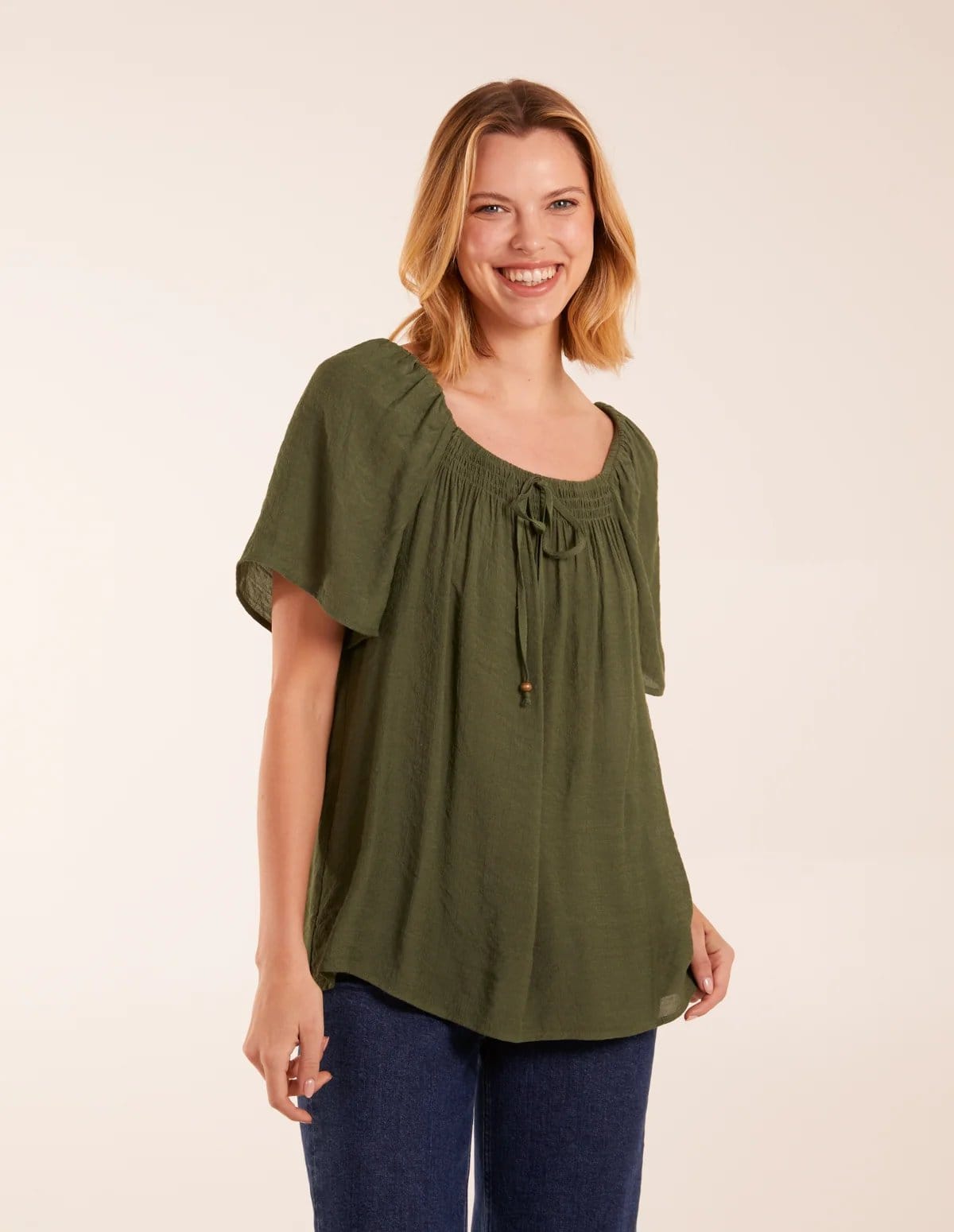 Milkmaid Shirred Swing Top