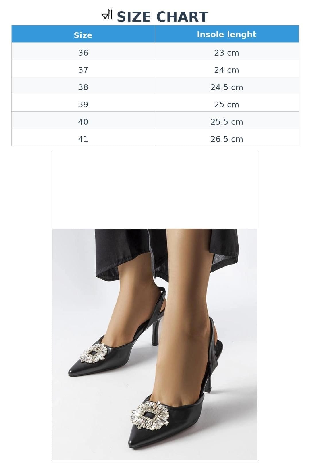Love Lace Love Lace Women's Elegant Stiletto High Heel Pumps with Zircon Detail Slip On in Black - 4