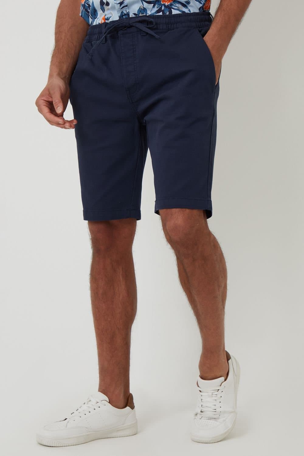 Threadbare Threadbare Men's Elasticated Waist Stretch Chino Shorts in Navy