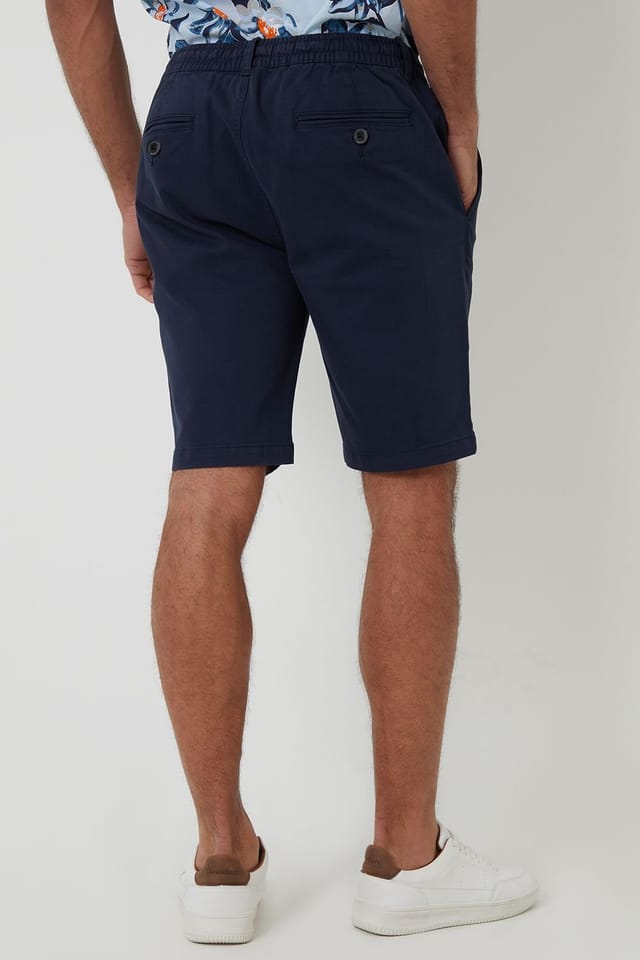 Threadbare Threadbare Men's Elasticated Waist Stretch Chino Shorts in Navy - 2
