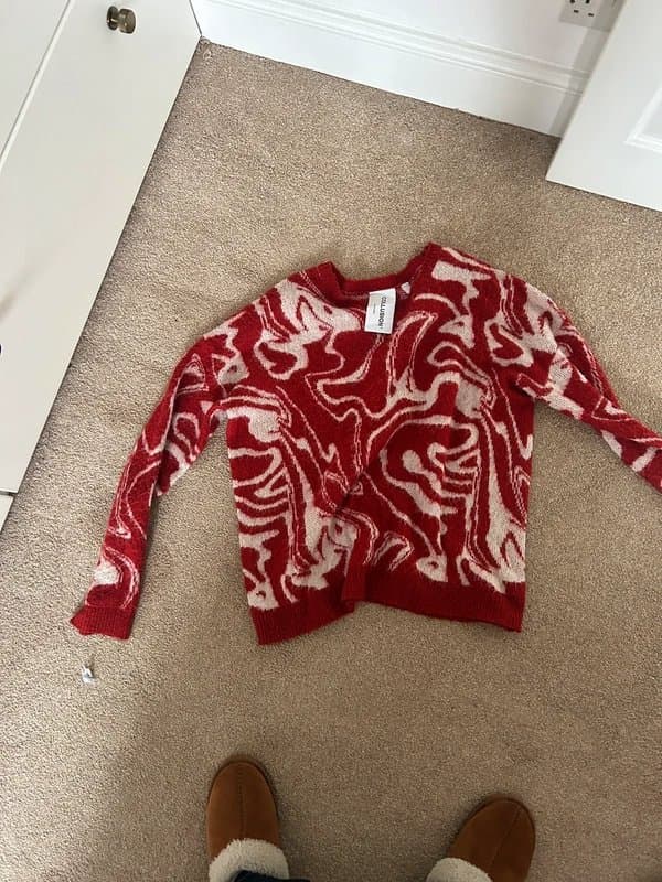 ASOS Graphic knit red jumper assis