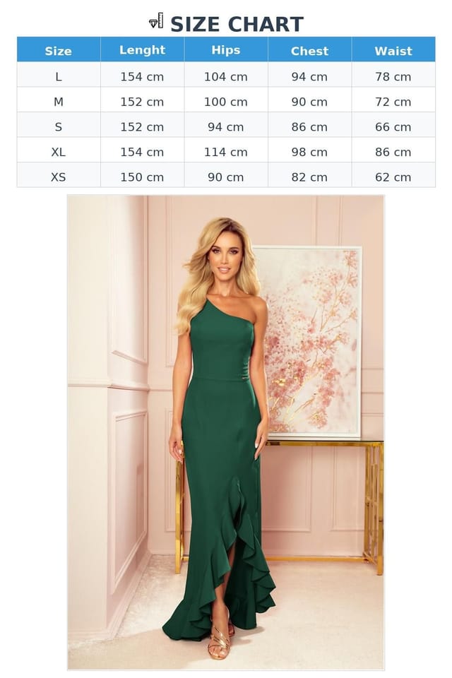 Love Lace Love Lace Women's One Shoulder Long Spanish Dress Side Zip in Green - 3