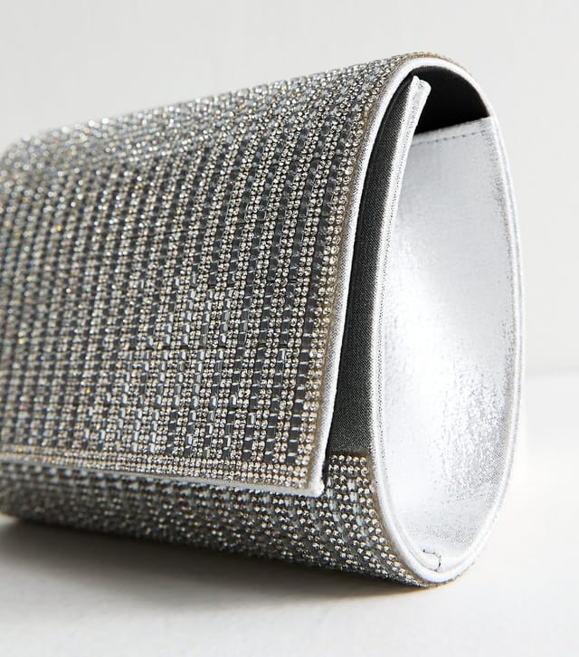 New Look Silver Sparkle Clutch Bag New Look - 3