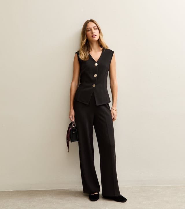 New Look Women's Black Soft Touch V-Neck Waistcoat New Look - 3