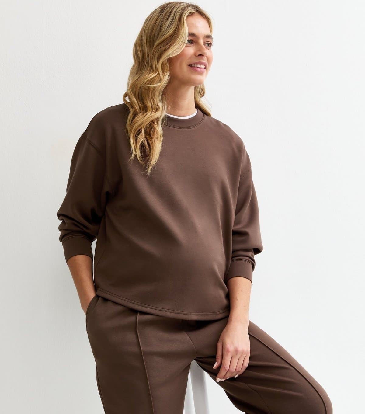 New Look Women's Maternity Premium Brown Sweatshirt New Look