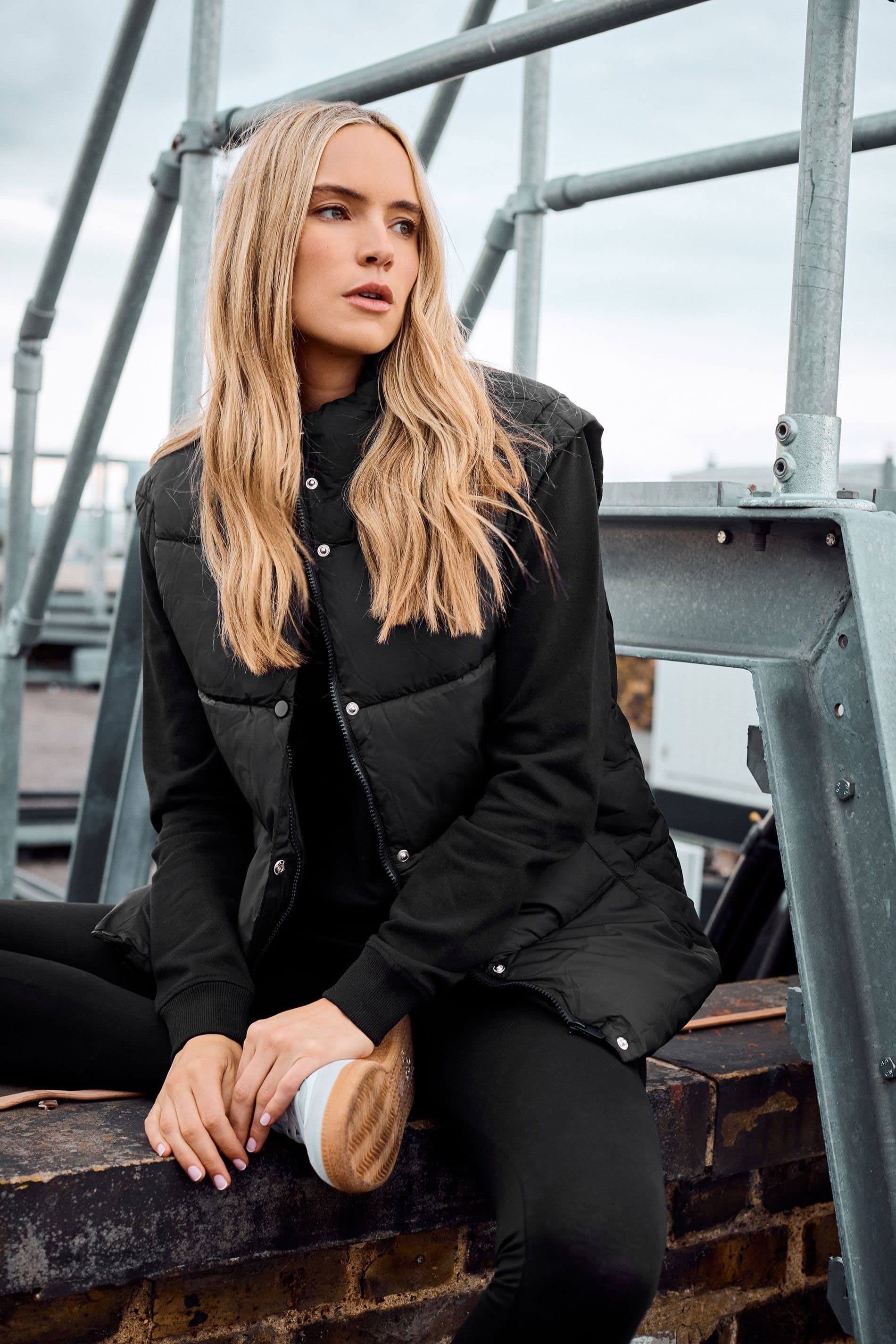 Long Tall Sally Long Tall Sally Women's Tall Padded Gilet in Black