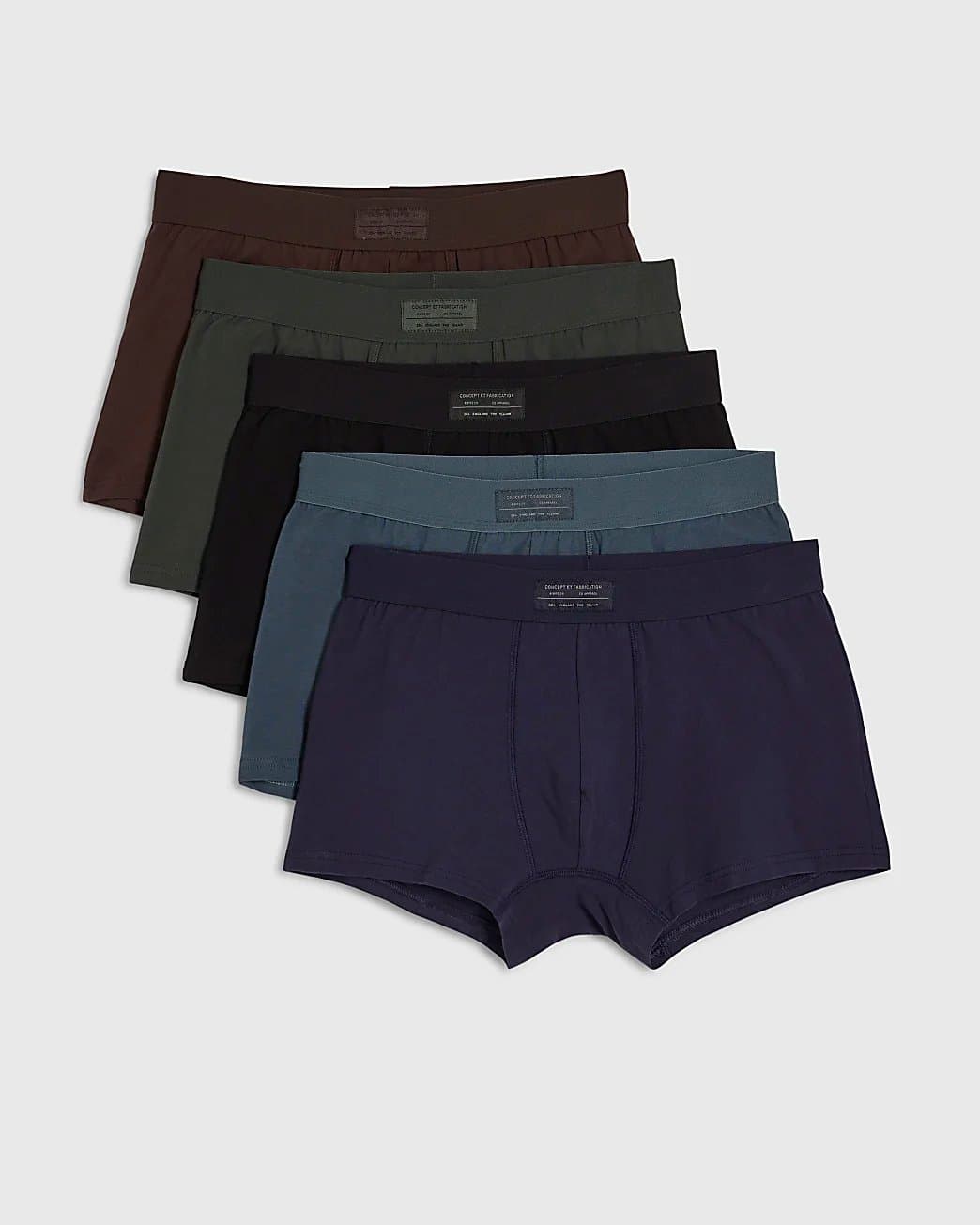 River Island Mens River Island Brown Woven Pack Of 5 Trunks