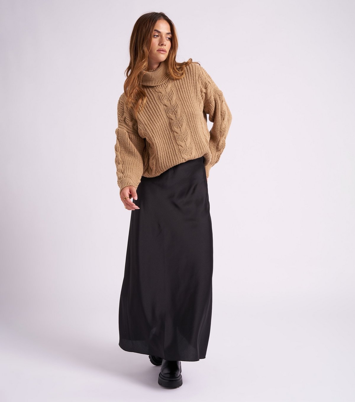 Urban Bliss Women's Camel Cable Knit Aran Jumper Urban Bliss New Look - 3