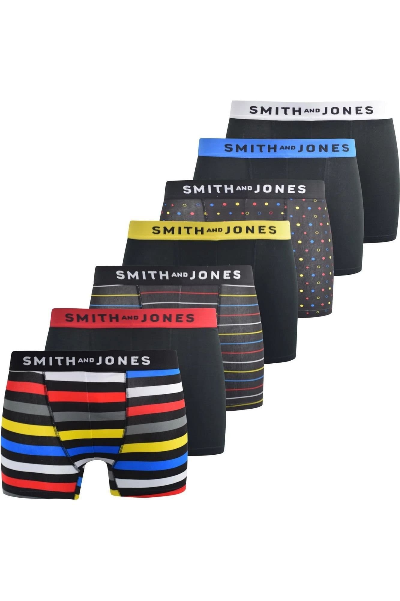 Smith & Jones Smith & Jones Men's Leland Assorted Designs Boxer Shorts (Pack of 7)