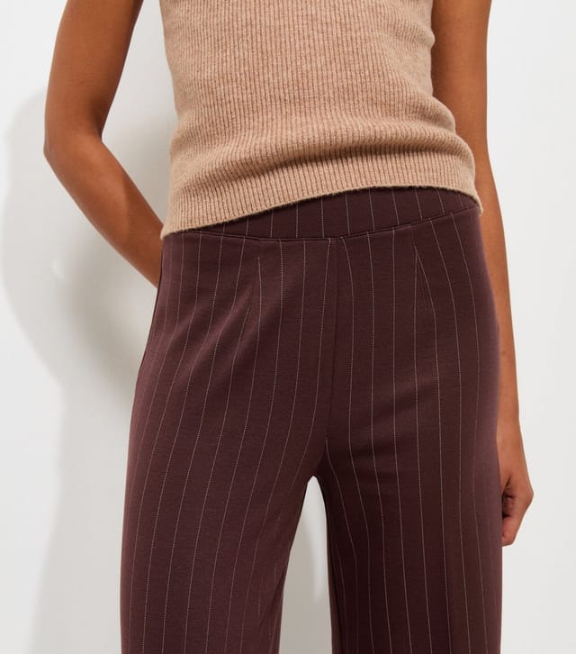 New Look Women's Brown Pinstripe Wide Leg Tailored Trousers New Look - 3