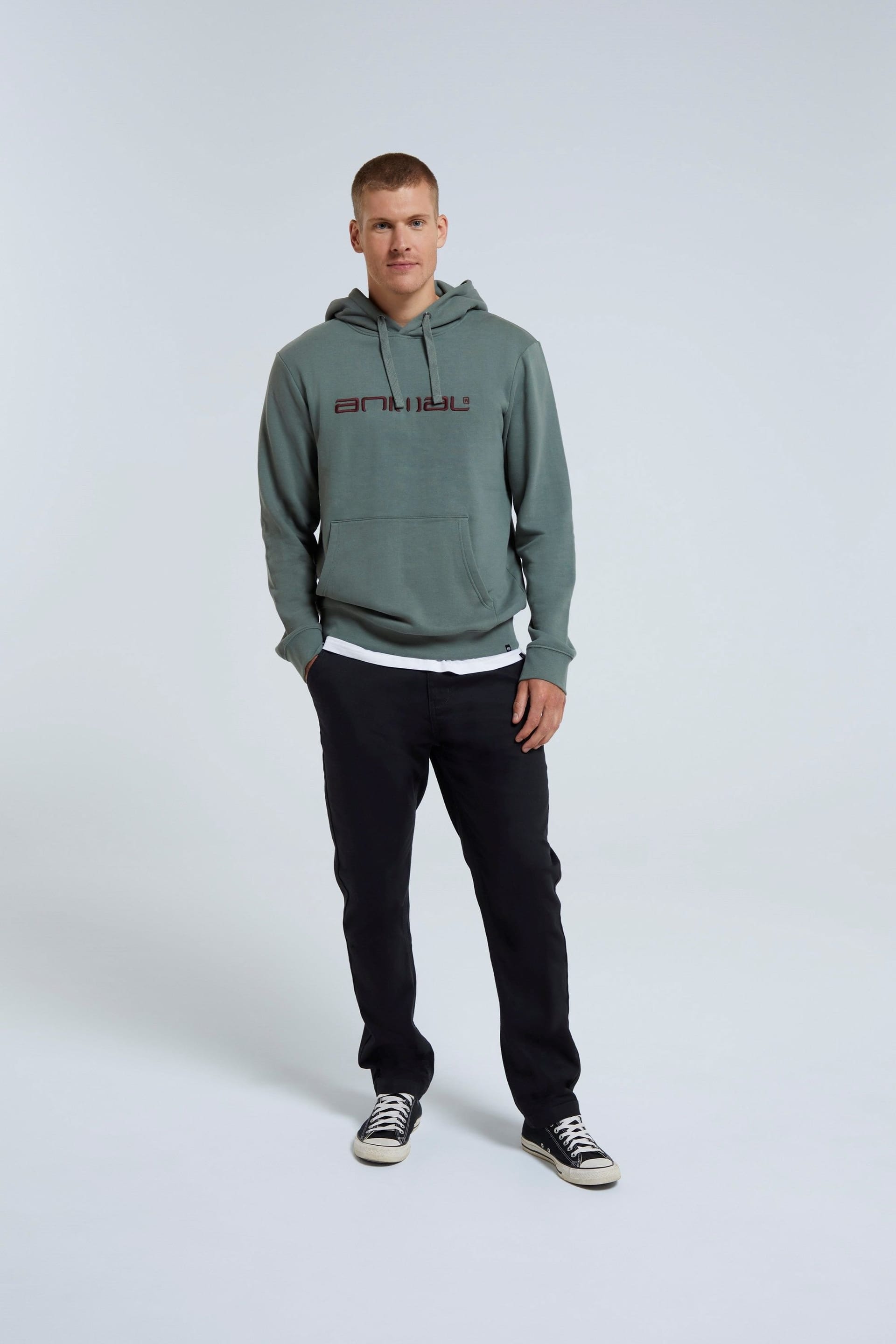 Animal Animal Men's Driver Hoodie Training Hiking Gym Pullover Cotton Jumper in Khaki - 4