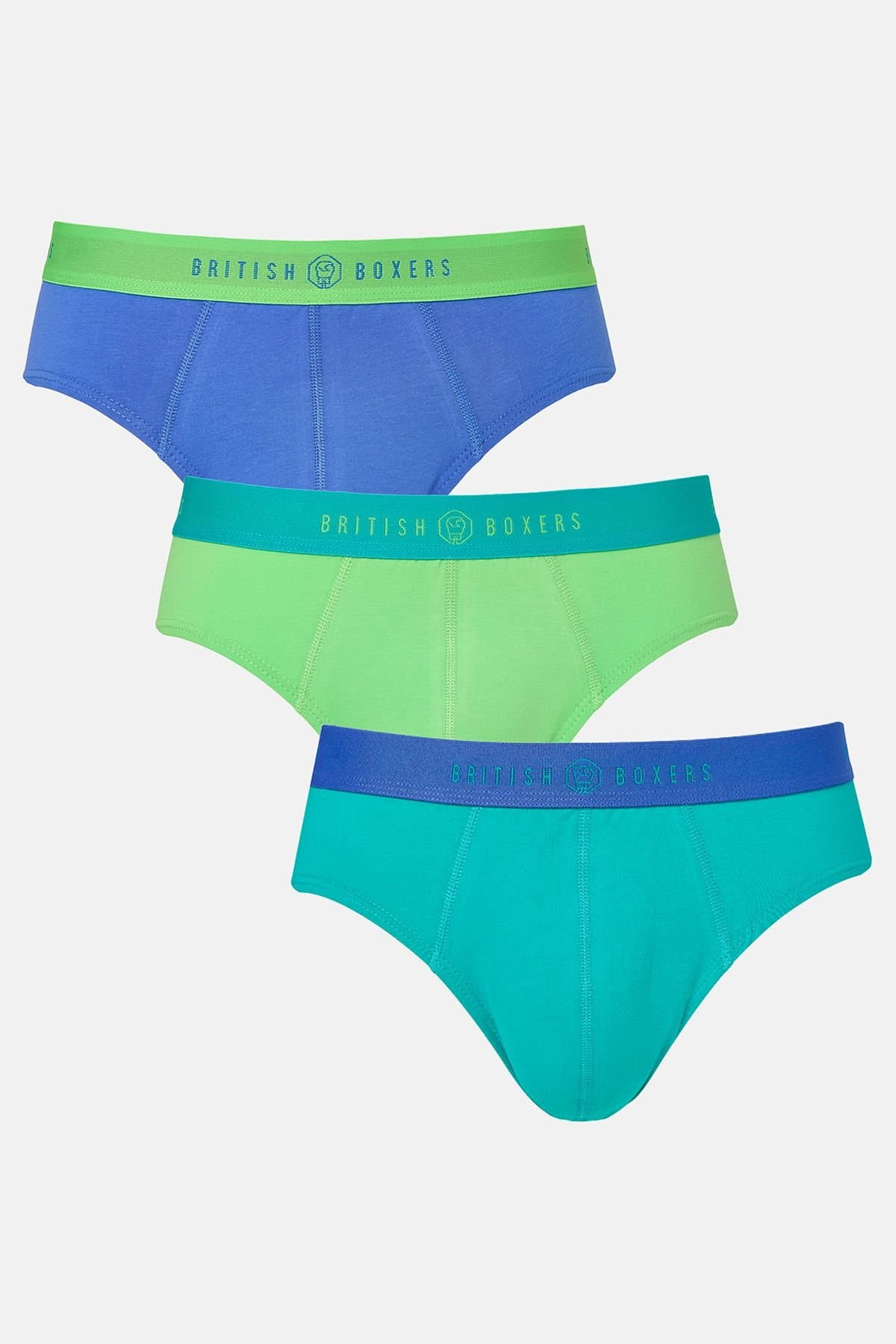 British Boxers British Boxers Men's Pack of Three "Fresh Citrus" Cotton Briefs