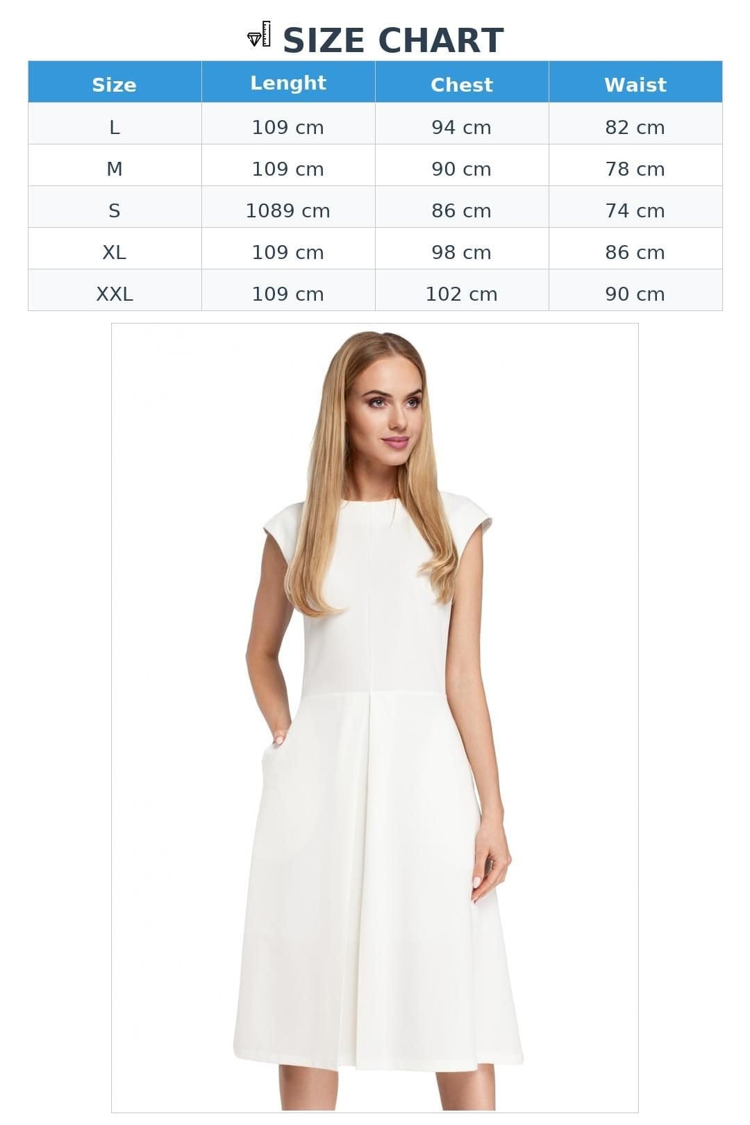 Love Lace Love Lace Women's Classic Midi Dress with Contrasting Pleat in White - 4