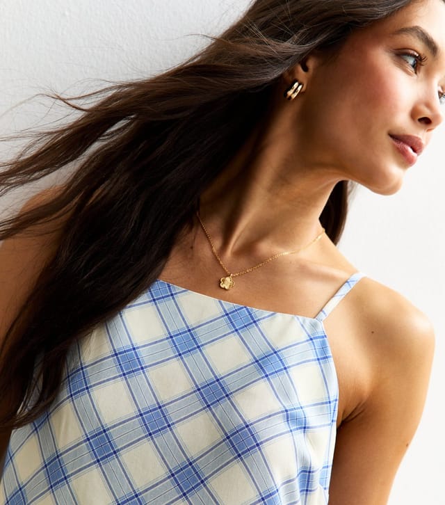 New Look Women's Blue Check Print Shift Mini Dress New Look - 2
