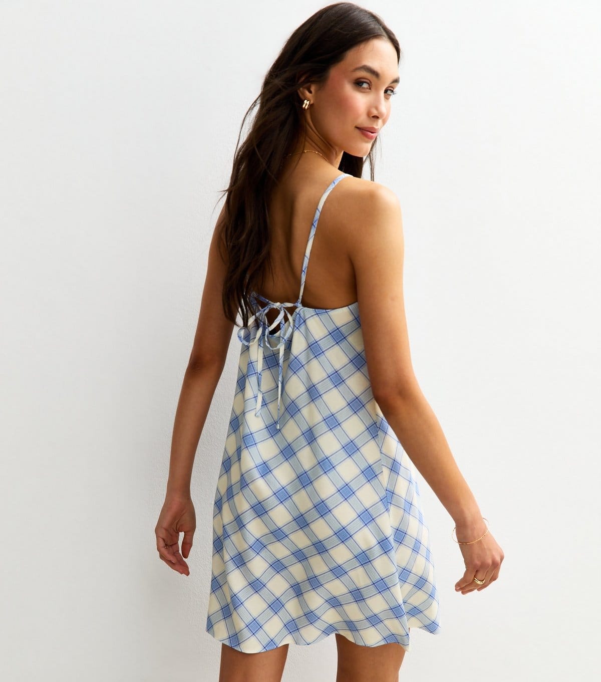 New Look Women's Blue Check Print Shift Mini Dress New Look - 4