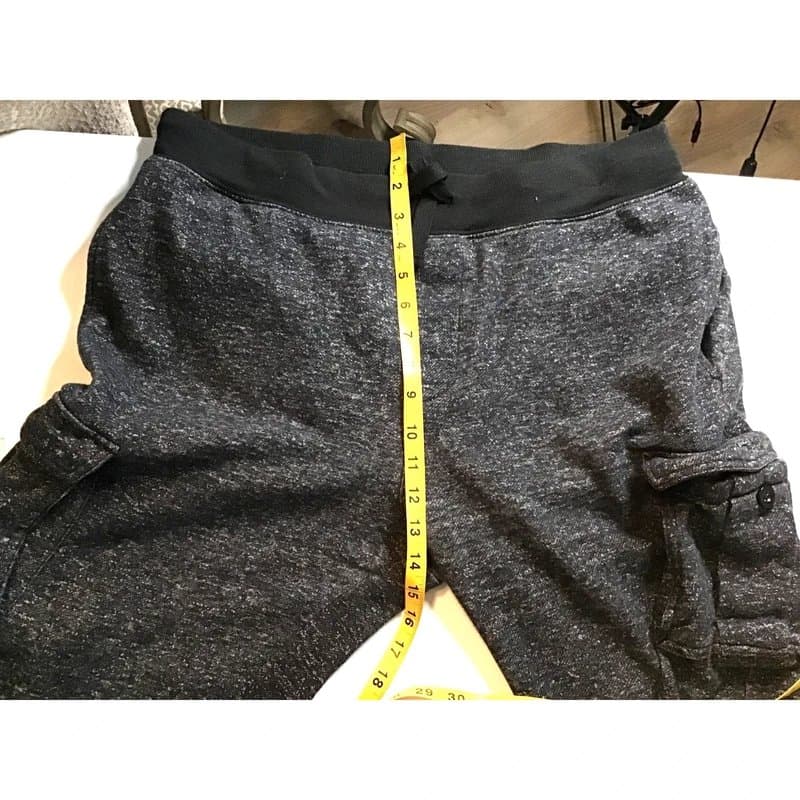 Hollywood Hollywood- mens black/grey elastic waist taper leg jogger sweatpants size large