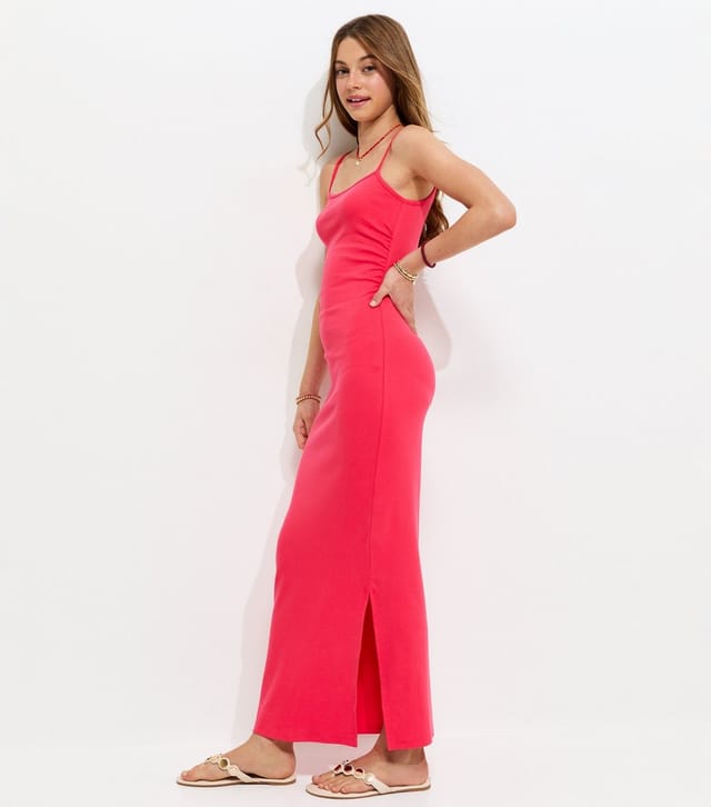 New Look Girls' Light Coral Ruched Jersey Maxi Dress New Look - 3