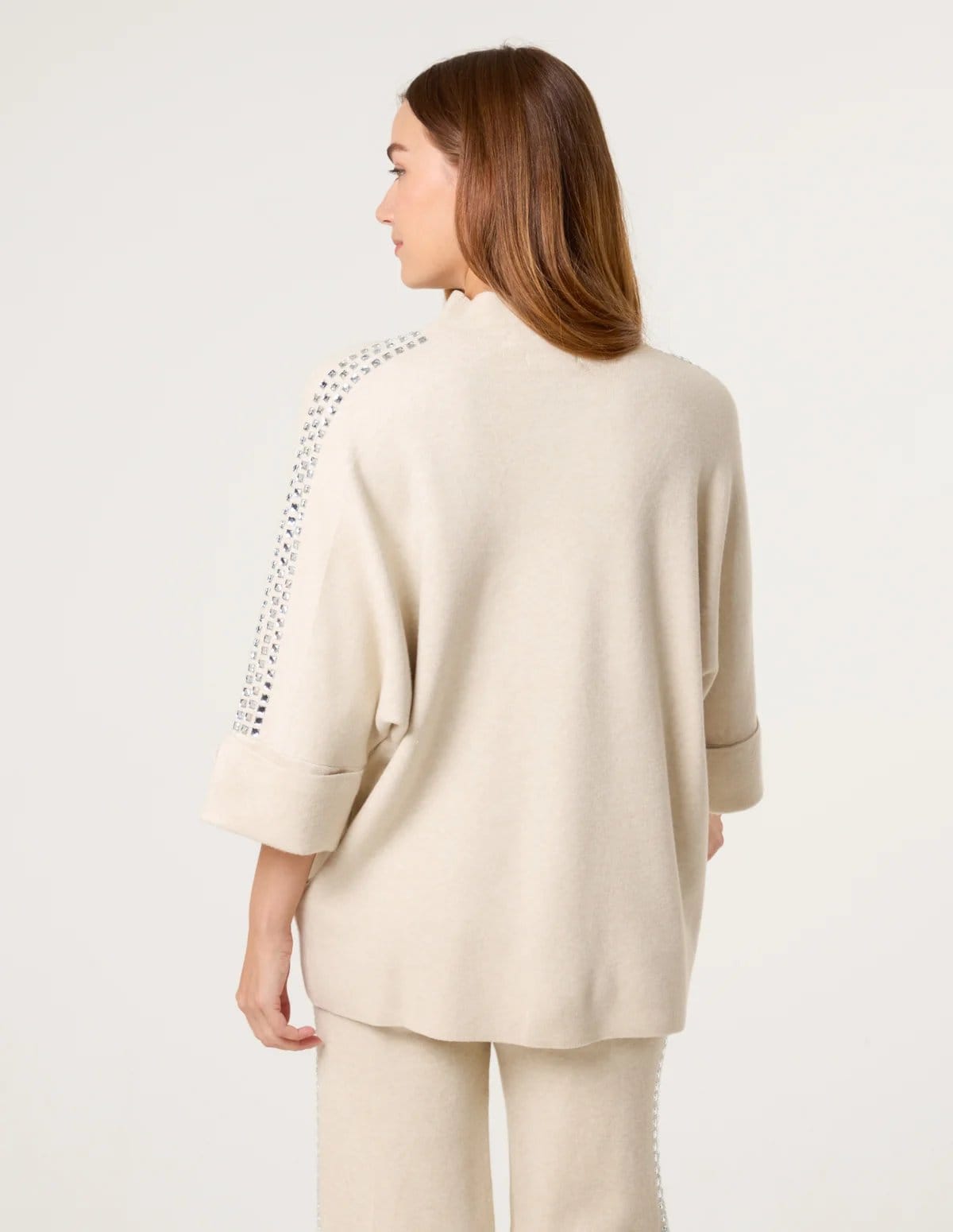 Blue Vanilla Square High Neck Rhinestone Jumper - 4