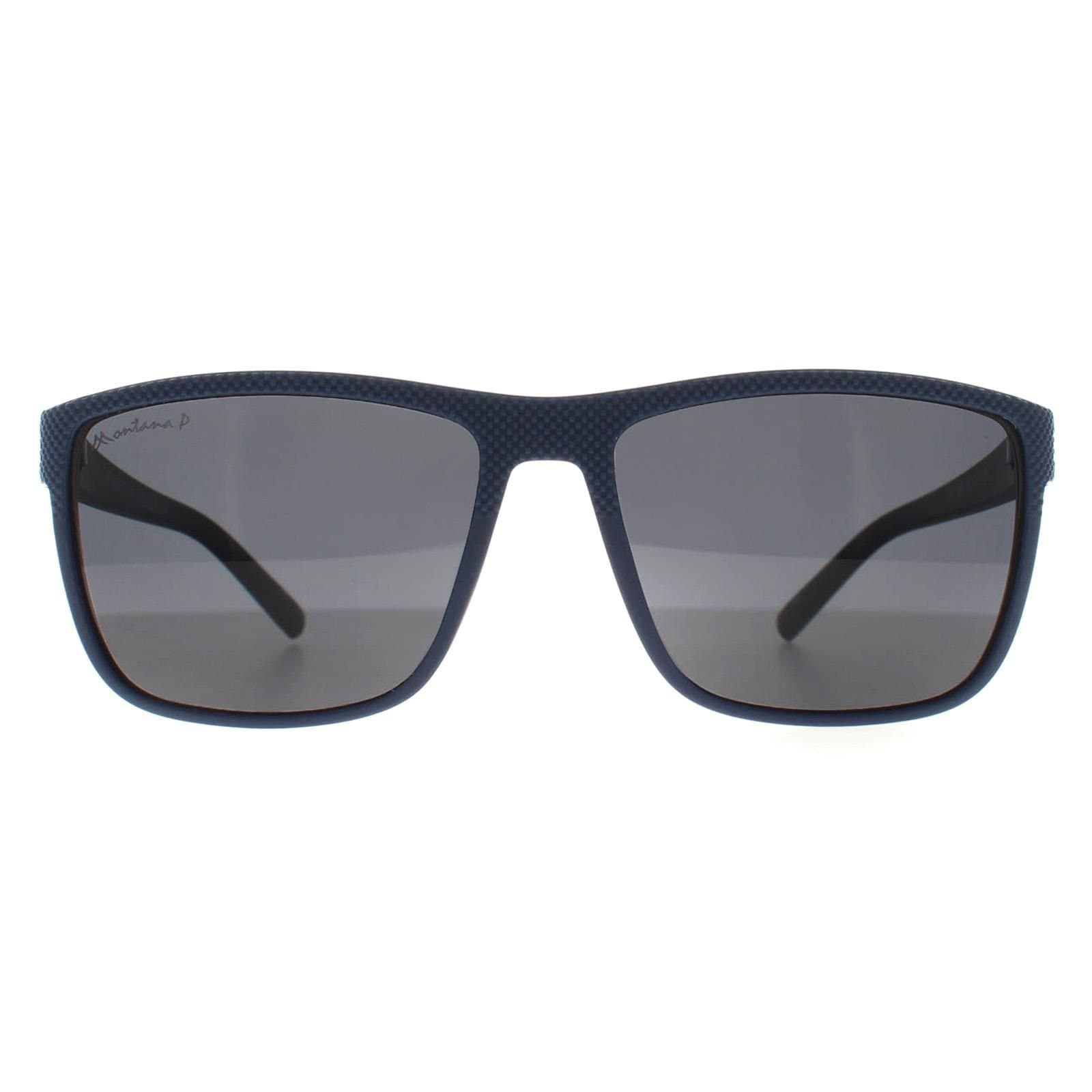 montana montana Men's Rectangle Dark Blue Smoke Polarized MP198