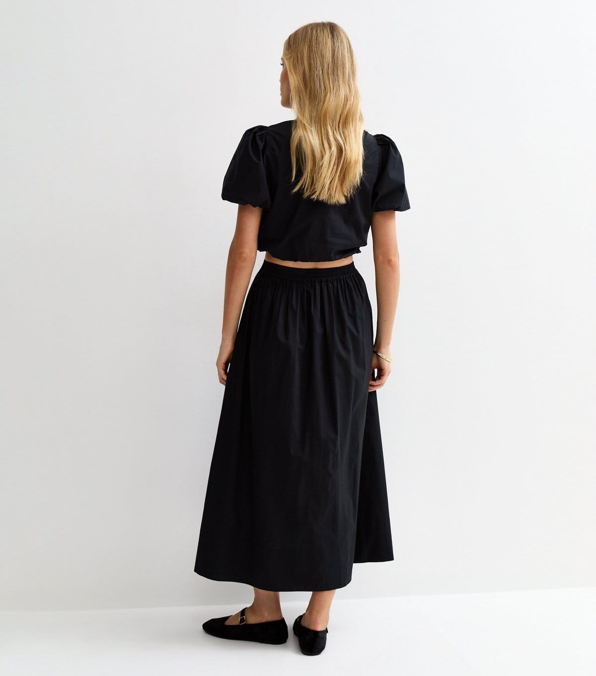 New Look Women's Black Cotton Poplin Circle Midi Skirt New Look - 4
