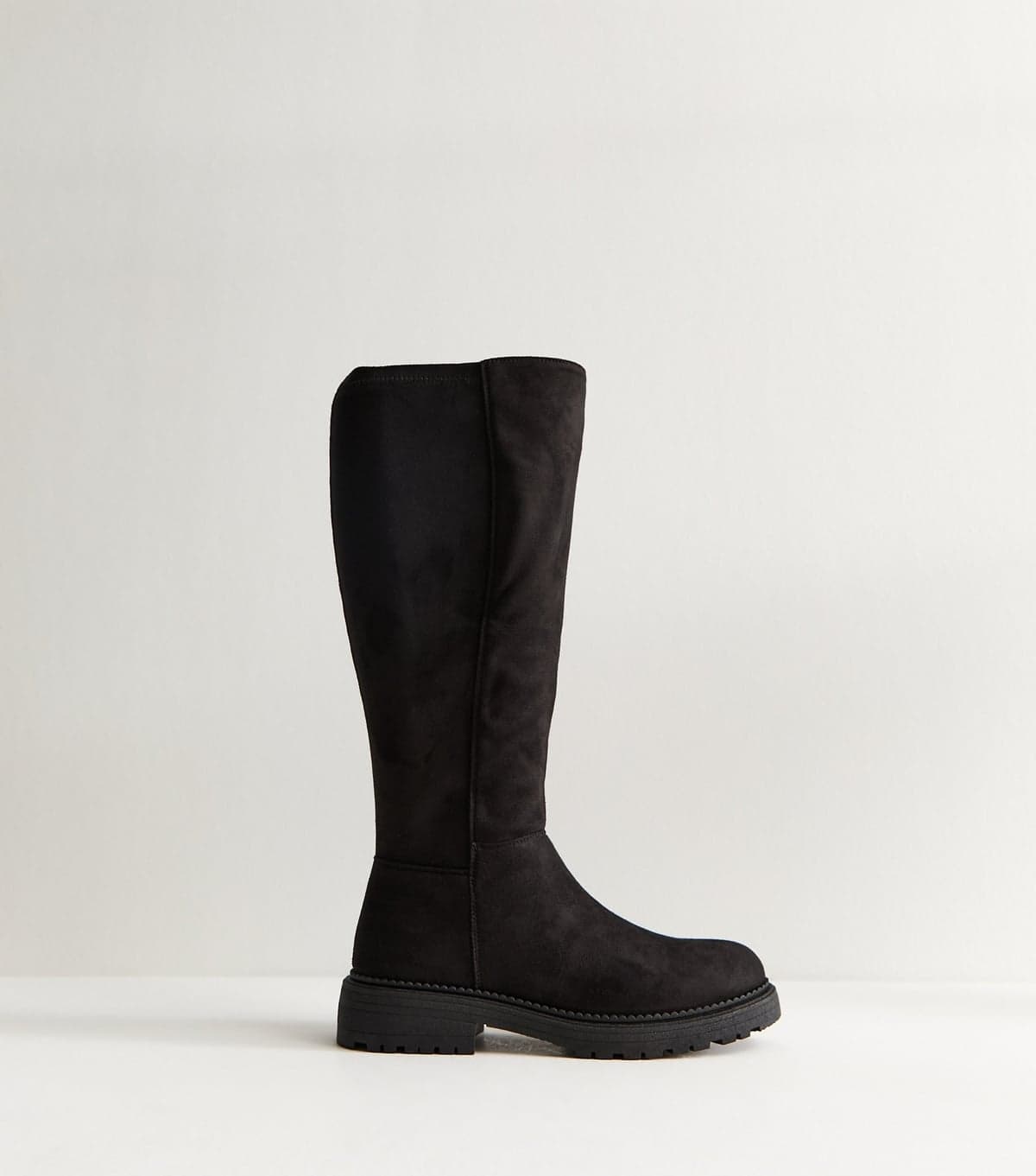 New Look Women's Black Faux Suede Knee High Boot Vegan New Look