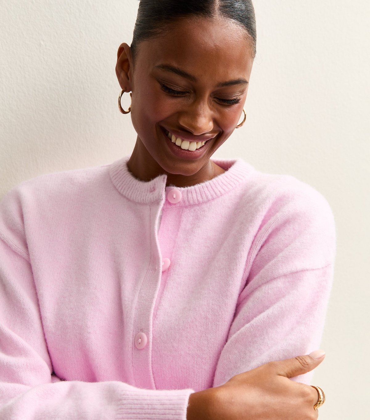 New Look Women's Lilac Crew Neck Knit Cardigan New Look - 3