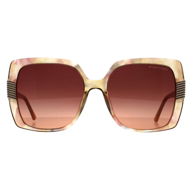 Guess Guess Women's Square Beige Brown Tortoise Pink Gradient GM0828 - 2